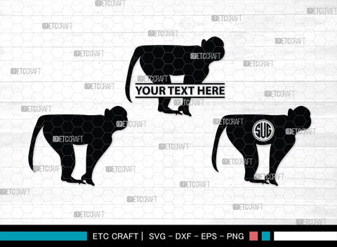 Monkey Monogram, Monkey Silhouette, Monkey SVG, Chimpanzee Svg, Gorilla Svg, Ape Svg, Chimp Svg, SB00294 SVG ETC Craft 