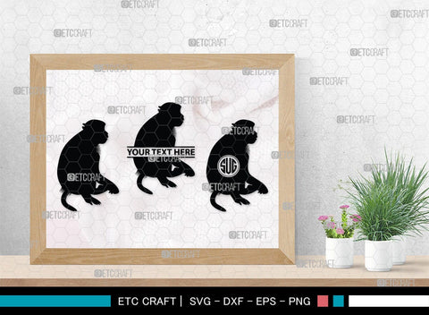 Monkey Monogram, Monkey Silhouette, Monkey SVG, Chimpanzee Svg, Gorilla Svg, Ape Svg, Chimp Svg, SB00294 SVG ETC Craft 