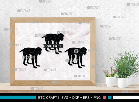 Monkey Monogram, Monkey Silhouette, Monkey SVG, Chimpanzee Svg, Gorilla Svg, Ape Svg, Chimp Svg, SB00294 SVG ETC Craft 