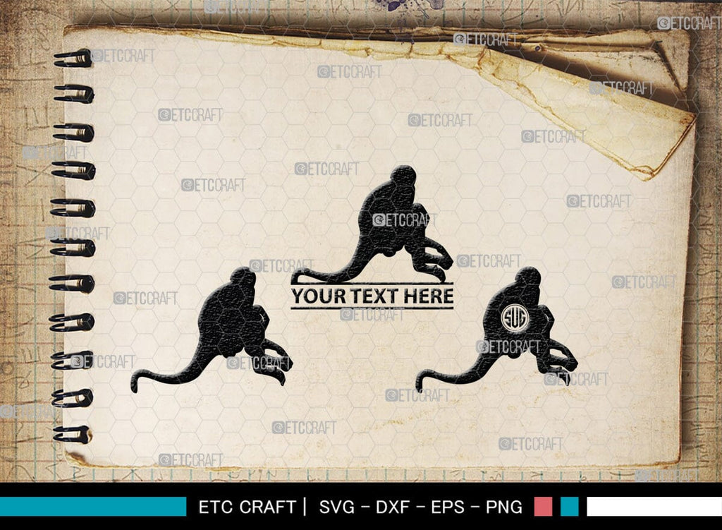 Monkey Monogram, Monkey Silhouette, Monkey SVG, Chimpanzee Svg, Gorilla ...