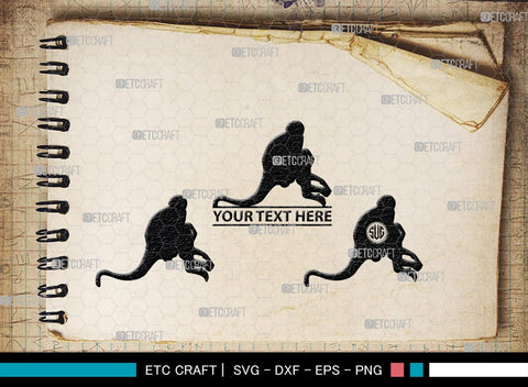 Monkey Monogram, Monkey Silhouette, Monkey SVG, Chimpanzee Svg, Gorilla Svg, Ape Svg, Chimp Svg, SB00294 SVG ETC Craft 