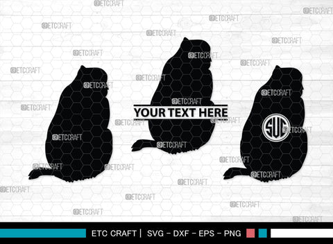 Chimp Svg Monkey Monogram, Monkey Silhouette, Monkey SVG, Chimpanzee Svg, Gorilla ...