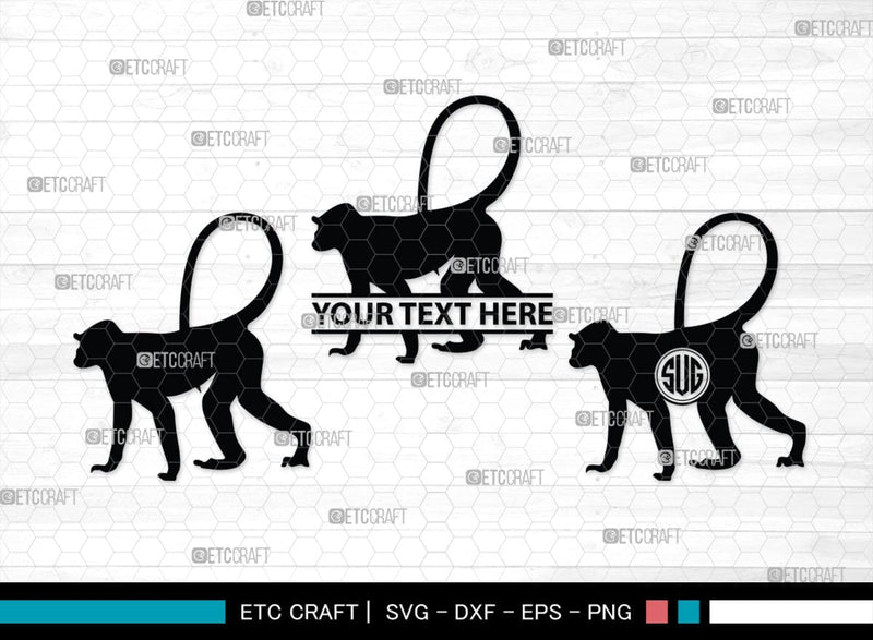 Monkey Monogram, Monkey Silhouette, Monkey SVG, Chimpanzee Svg, Gorilla ...