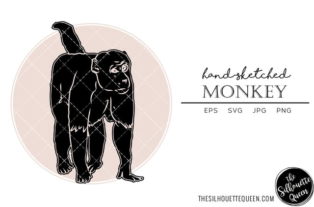 Monkey Sketch Vector SVG Loveleen Kaur 
