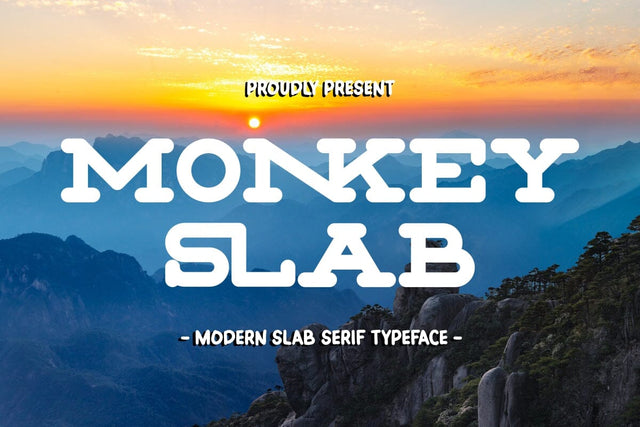 Monkey Slab - Modern Slab Serif Typeface Font Masyafi Studio 