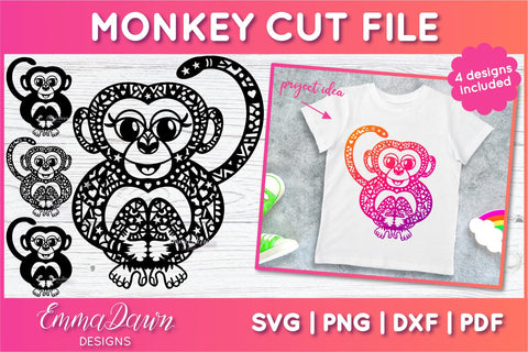 Monkey SVG SVG Emma Dawn Designs 