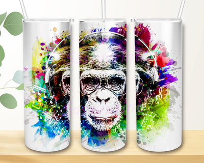 Monkey Tumbler PNG, Funny Monkey Tumbler Template, Monkey 20oz Skinny Tumbler Sublimation Designs Sublimation sassyprint 