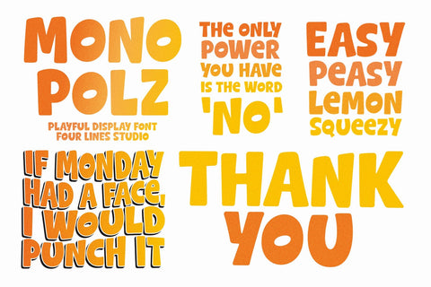 Mono Polz - Playful Display Font Font Four Lines Std. 