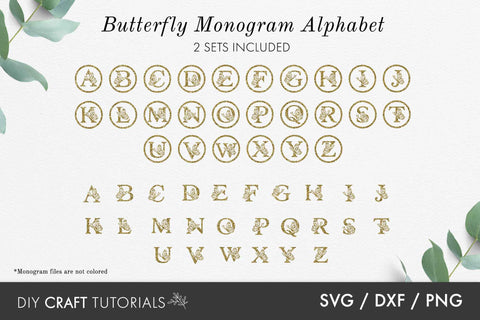 Monogram Alphabet SVG Bundle - Butterfly SVG DIY Craft Tutorials 