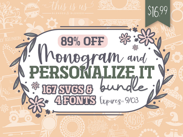 Monogram and Personalize It Bundle Bundle So Fontsy Design Shop 