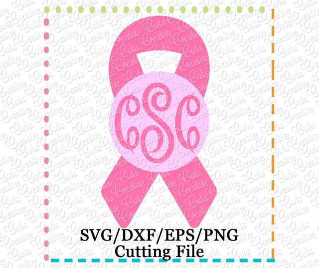Monogram Awareness Ribbon Cut File Creative Appliques 
