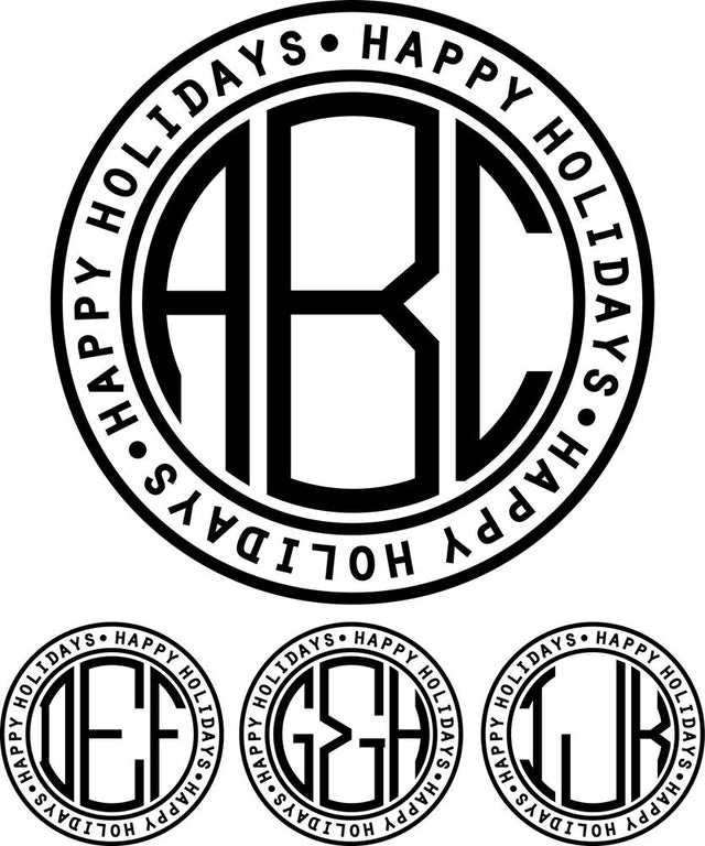 Monogram Basic Happy Holidays Ring Font Font Rivka’s Renditions 