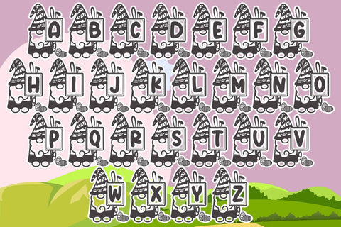 Monogram Bunny Gnome Font Dm Letter Studio 