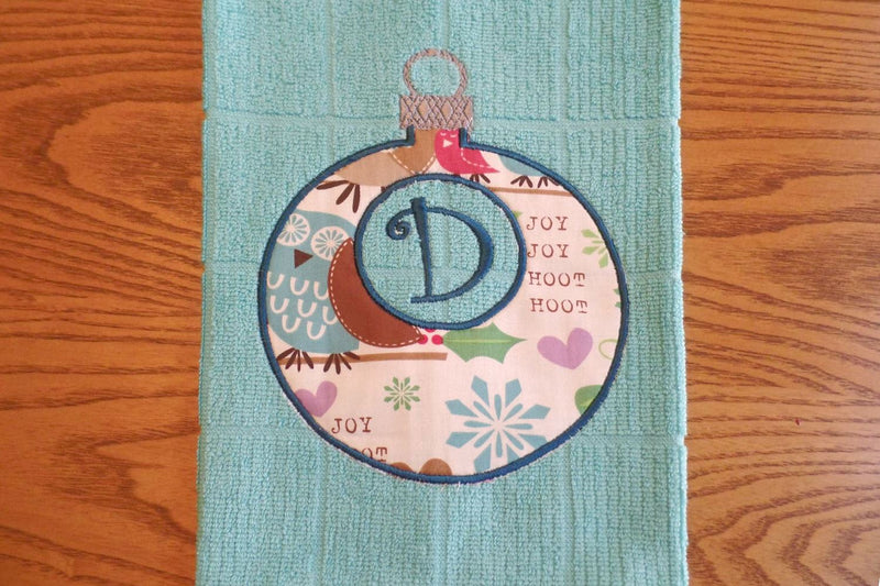 Monogram Circle Christmas Ornament Applique Embroidery Embroidery/Applique Designed by Geeks 