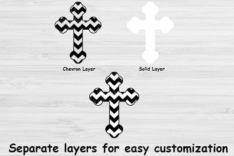 Monogram Cross Svg Files For Cricut and Silhouette with Split Chevron Design Cut Files SVG TiffsCraftyCreations 