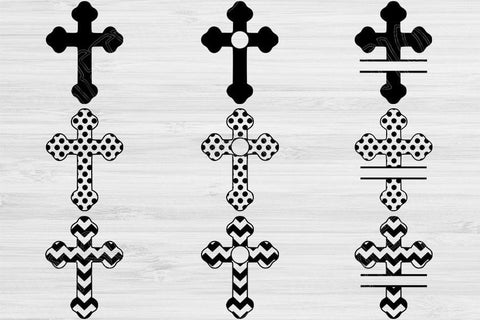 Monogram Cross Svg Files For Cricut and Silhouette with Split Chevron Design Cut Files SVG TiffsCraftyCreations 