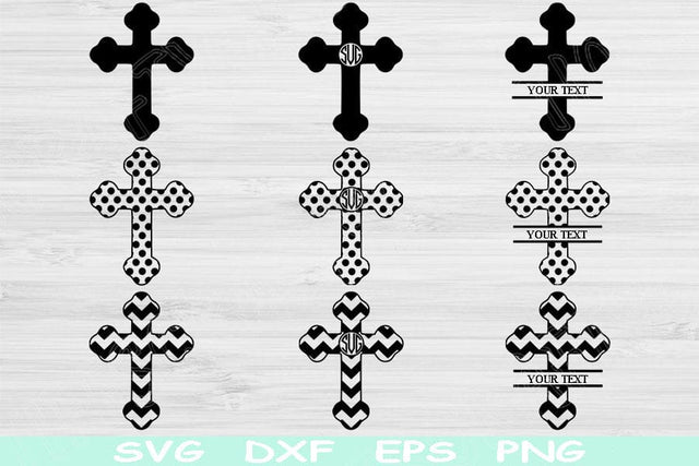 Monogram Cross Svg Files For Cricut and Silhouette with Split Chevron Design Cut Files SVG TiffsCraftyCreations 