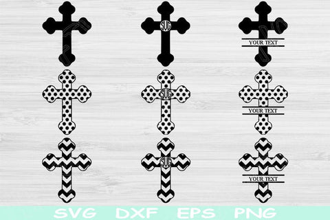 Monogram Cross Svg Files For Cricut and Silhouette with Split Chevron Design Cut Files SVG TiffsCraftyCreations 