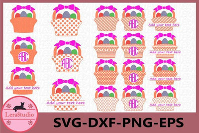 Monogram Easter Basket SVG SVG Lerastudio 