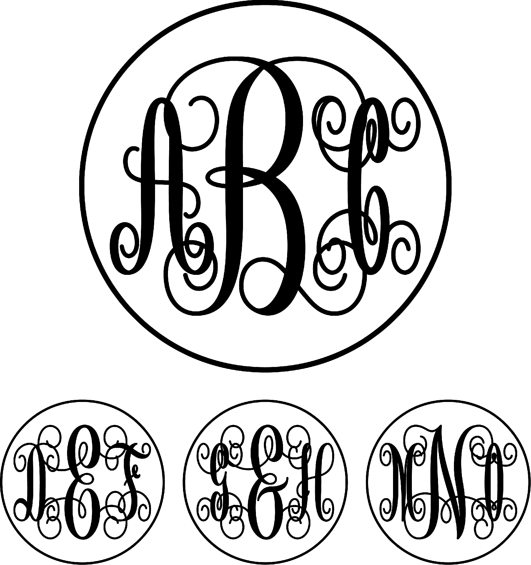 Monogram Elaborate Script Circle Font - So Fontsy