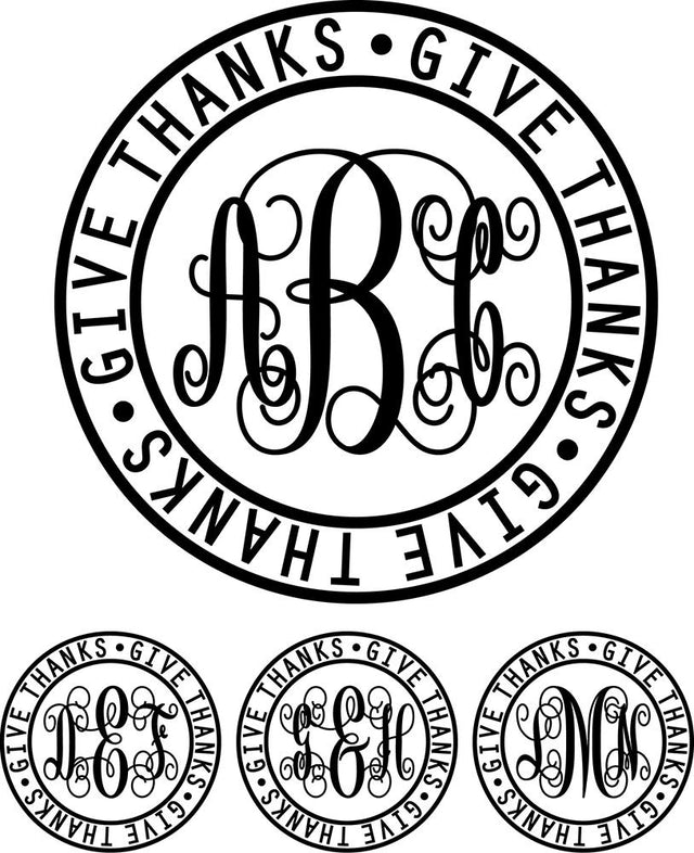Monogram Elaborate Script Give Thanks Font Font Rivka’s Renditions 