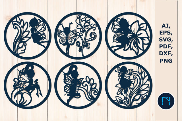 Monogram Fairy Round Laser Cut SVG bundle SVG MD JOYNAL ABDIN 