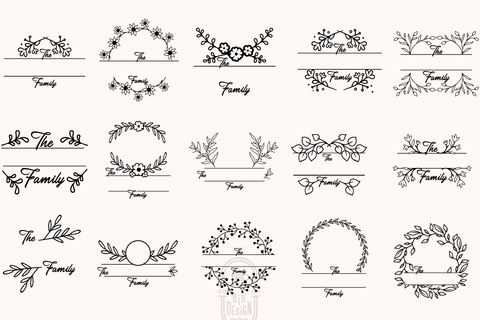 Monogram Family Sign Bundle | 15 Farmhouse Sign SVGs SVG Big Design &Co 