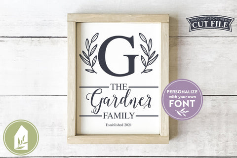 Monogram Family Sign SVG | Farmhouse SVG SVG LilleJuniper 