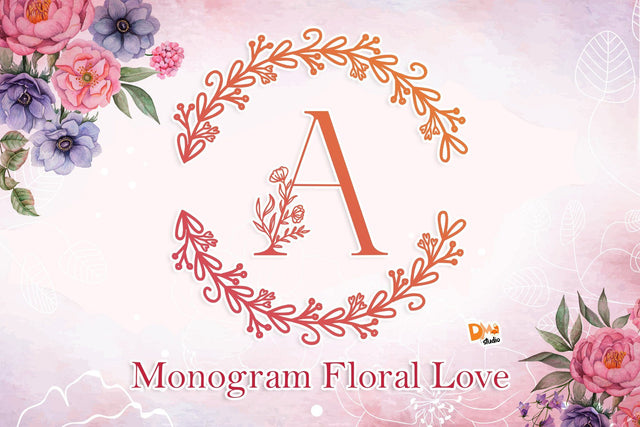 Monogram Floral Love Font Dm Letter Studio 