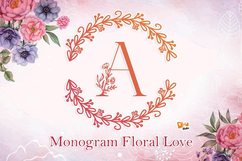 Monogram Floral Love Font Dm Letter Studio 