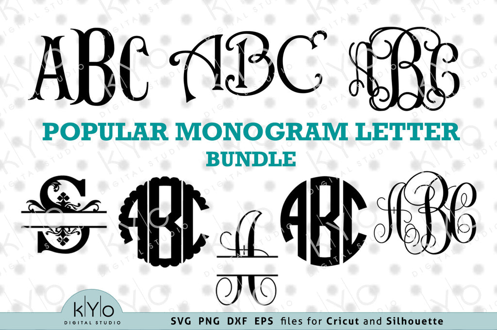 Monogram Font Letters Svg Png Dxf Files Bundle - So Fontsy