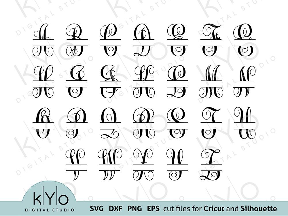 Monogram Font Letters Svg Png Dxf Files Bundle - So Fontsy