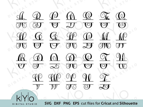 Monogram Font Letters Svg Png Dxf Files Bundle SVG kYo Digital Studio 