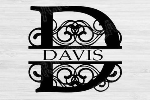 Monogram Font Svg, Split Letter Svg Dxf, Eps, Png For Cricut, Glowforge, Silhouette SVG TiffsCraftyCreations 