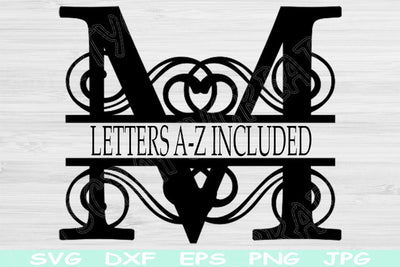 Monogram Font Svg, Split Letter Svg Dxf, Eps, Png For Cricut, Glowforge, Silhouette SVG TiffsCraftyCreations 