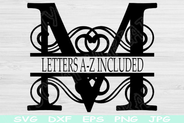 Monogram Font Svg, Split Letter Svg Dxf, Eps, Png For Cricut, Glowforge, Silhouette SVG TiffsCraftyCreations 