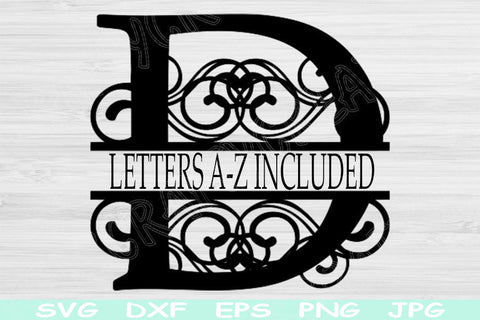 Monogram Font Svg, Split Letter Svg Dxf, Eps, Png For Cricut, Glowforge, Silhouette SVG TiffsCraftyCreations 