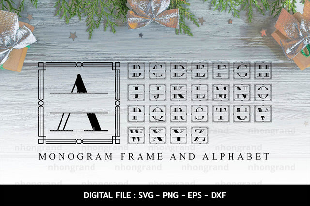 monogram frame and alphabet, Cricut Files, svg, png, eps, dxf, Instant Download SVG nhongrand 