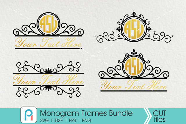 Monogram Frame Svg Bundle SVG Pinoyart Kreatib