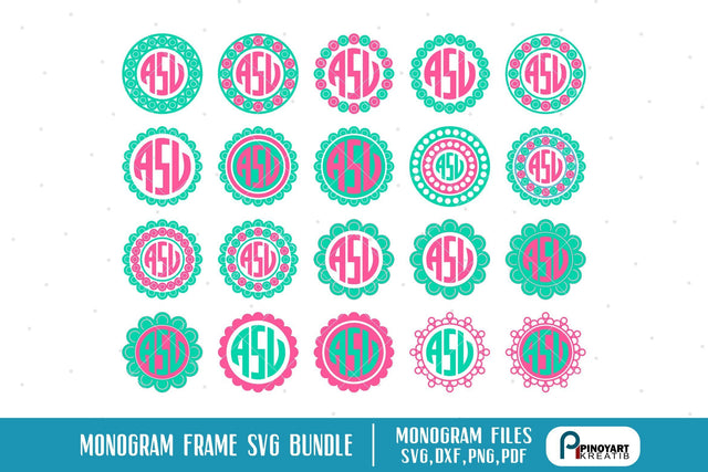 Monogram Frame Svg Bundle SVG Pinoyart Kreatib