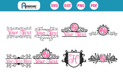 Monogram Frame Svg Bundle SVG Pinoyart Kreatib