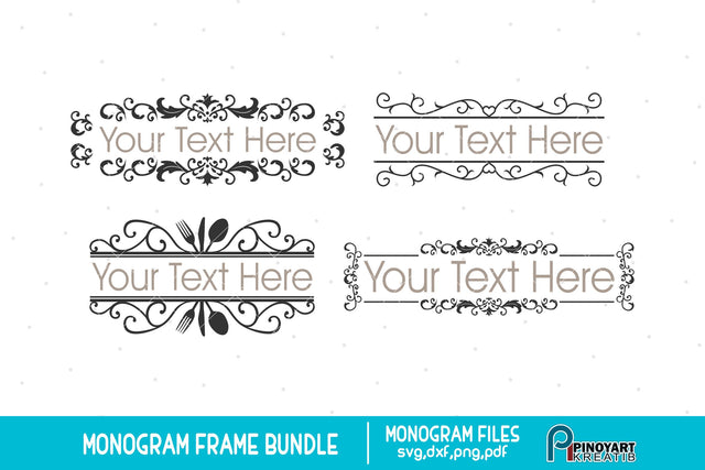Monogram Frame svg Bundle SVG Pinoyart Kreatib