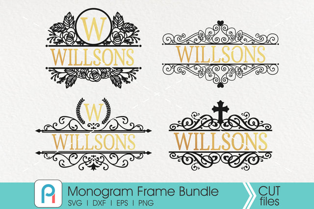 Monogram Frame Svg Bundle SVG Pinoyart Kreatib 