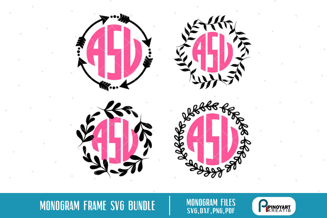 Monogram Frame Svg Bundle SVG Pinoyart Kreatib