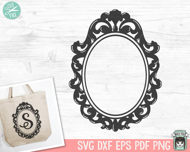 Monogram Frame SVG, Decorative Frame svg file, Ornate Frame clipart, Vintage Frame clip art, Elegant frame cut file, Antique Frame svg SVG Wild Pilot 