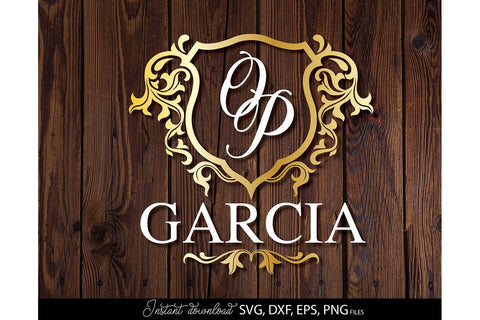 Monogram Frame SVG, Family Monogram SVG, Last Name Monogram SVG, Wedding Sign Monogram SVG SVG March Design Studio 