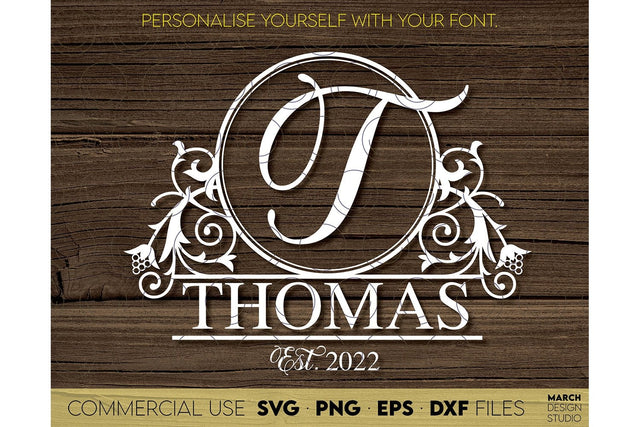 Monogram Frame SVG, Family Monogram SVG, Last Name Monogram SVG, Wedding Sign Monogram SVG SVG March Design Studio 