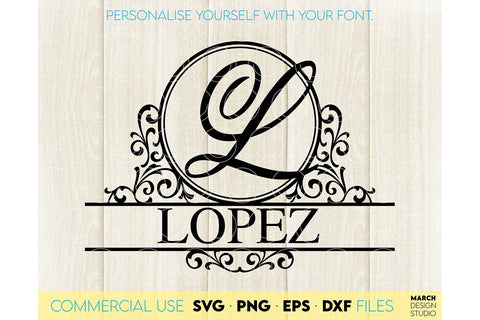 Monogram Frame SVG, Family Monogram SVG, Last Name Monogram SVG, Wedding Sign Monogram SVG SVG March Design Studio 