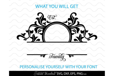 Monogram Frame SVG, Family Monogram SVG, Last Name Monogram SVG, Wedding Sign Monogram SVG SVG March Design Studio 