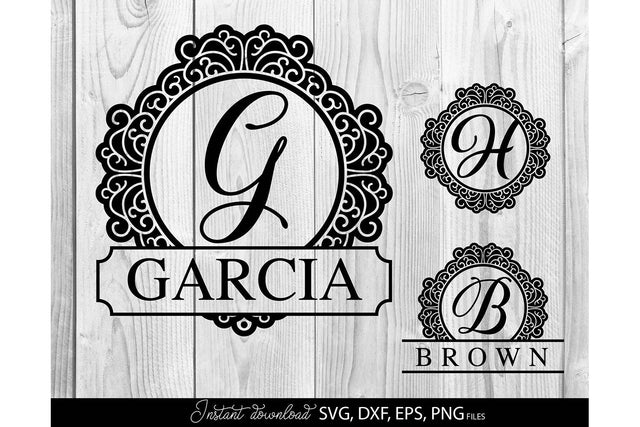 Monogram Frame SVG, Family Monogram SVG, Last Name Monogram SVG, Wedding Sign Monogram SVG SVG March Design Studio 